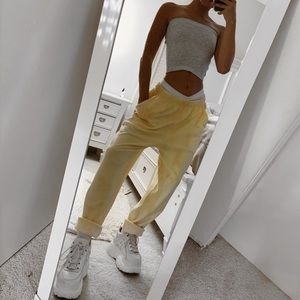 Yellow Faded tie-dye sweatpants